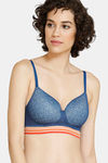 Zivame Urban Leisure Padded Non Wired 3/4th Coverage T-Shirt Bra - Navy Peony — thumbnail 1